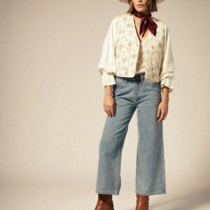 Margo Cropped 5-Pocket Pant - Light Denim